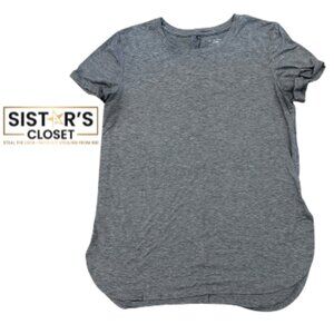 Tek Gear Heather Gray T-Shirt Women's Large with Cuffed Sleeves